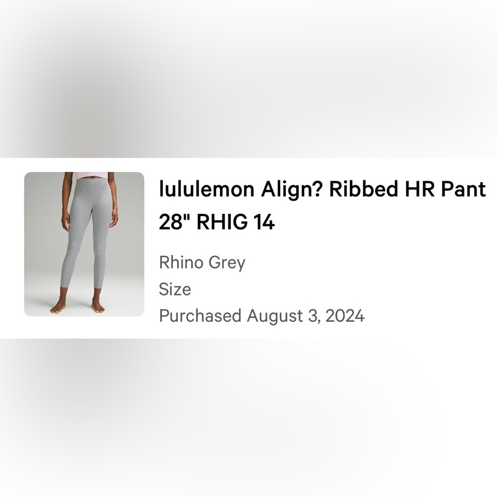 lululemon Align Ribbed High-Rise Leggings in Rhino Grey